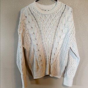 Abercrombie & Fitch Women's Ivory Cable Knit Sweater